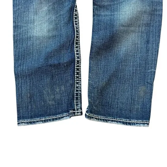 Silver Aiko Cropped Stitched Blue Jeans Women’s 28 Casual Denim Y2K Capri Pants - Picture 3 of 10